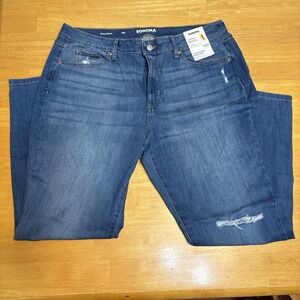 Sonoma Jeans Womens Size 16R Curvy Skinny High‎ Rise Everyday Distressed Blue